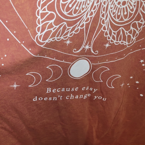 Fashion Nova rust orange washed T shirt butterfly graphic size large - Picture 3 of 5